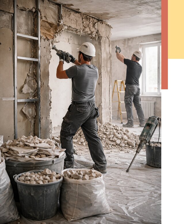 Демонтажные работы в Тайшете от 2804 руб. — услуги и цена под ключ | ОТДЕЛОЧНИК-Тшт