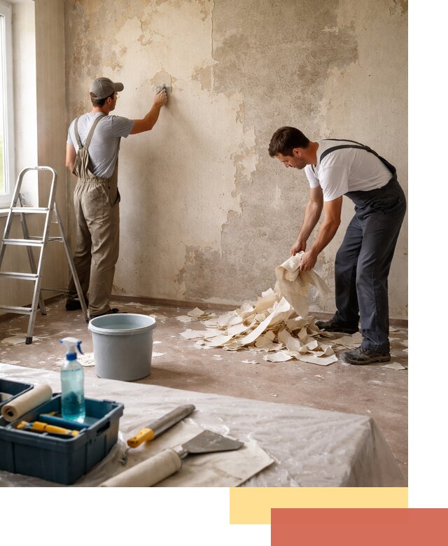 Снятие старых обоев в Тайшете быстро и качественно