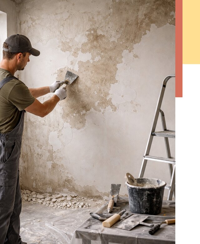 Снятие старой шпаклевки в Тайшете от 1921 руб. — быстро и недорого | ОТДЕЛОЧНИК-Тшт