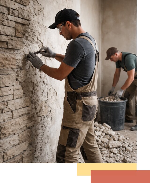 Демонтаж декоративного камня в Тайшете профессионально и безопасно