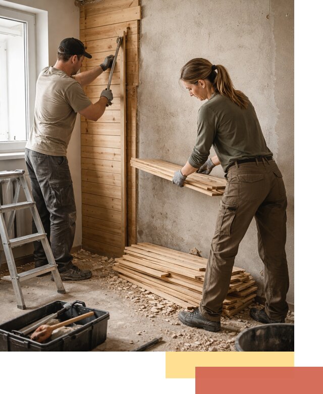 Демонтаж вагонки со стен в Тайшете — профессиональный демонтаж