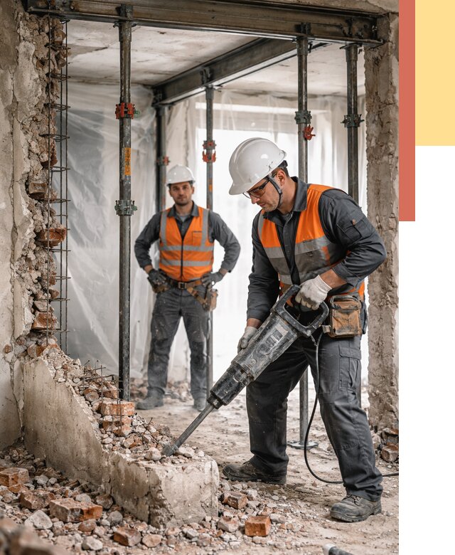 Снос несущих стен в Тайшете от 10645 руб. — демонтаж несущей стены под ключ | ОТДЕЛОЧНИК-Тшт