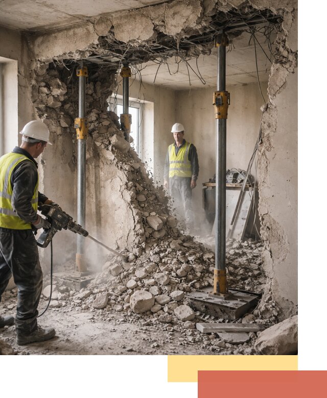 Снос несущих стен в Тайшете с гарантией безопасности и качества