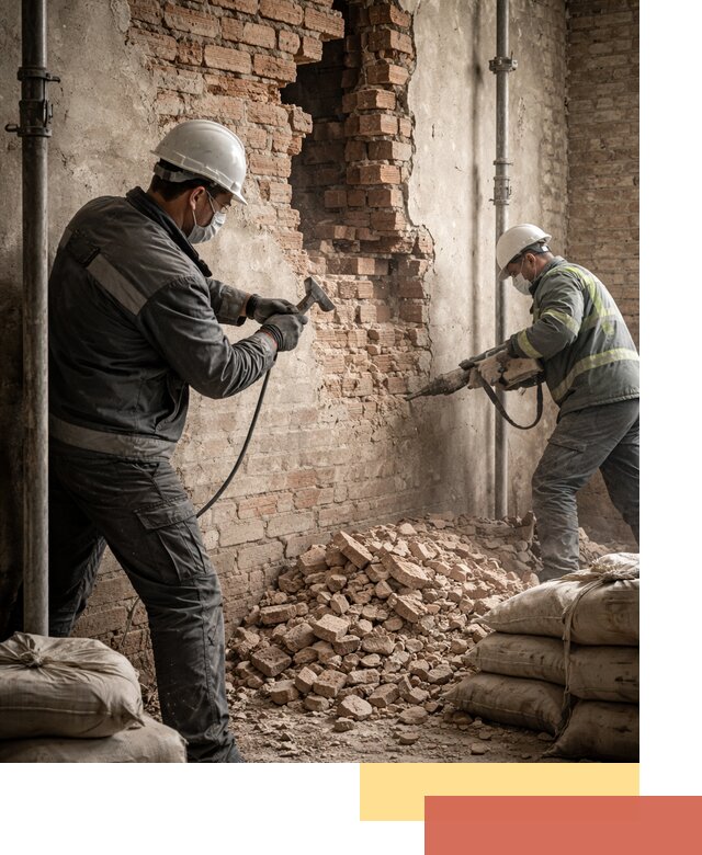 Демонтаж кирпичных стен в Тайшете быстро и безопасно