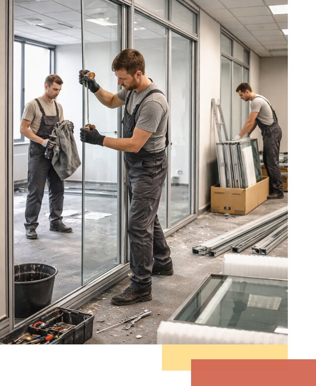 Демонтаж стеклянных перегородок в Тайшете быстро и безопасно