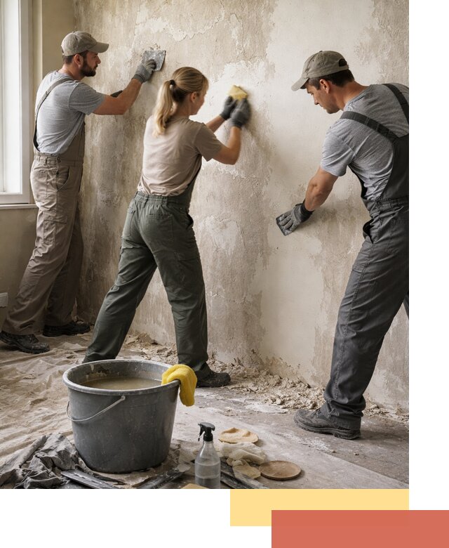 Очистка стен от клея и грунтовки в Тайшете качественно и быстро