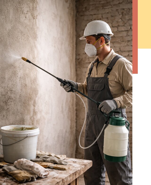 Антисептическая обработка стен в Тайшете от 1246 руб. — быстро и недорого | ОТДЕЛОЧНИК-Тшт