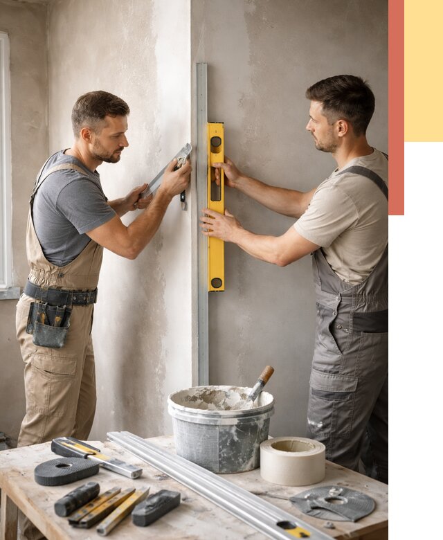 Выведение углов стен в Тайшете от 1921 руб. быстро и недорого | ОТДЕЛОЧНИК-Тшт