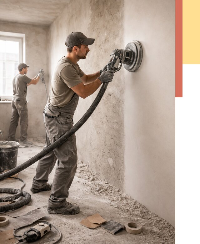 Шлифовка стен в Тайшете от 1246 руб/м2 — быстро и недорого | ОТДЕЛОЧНИК-Тшт