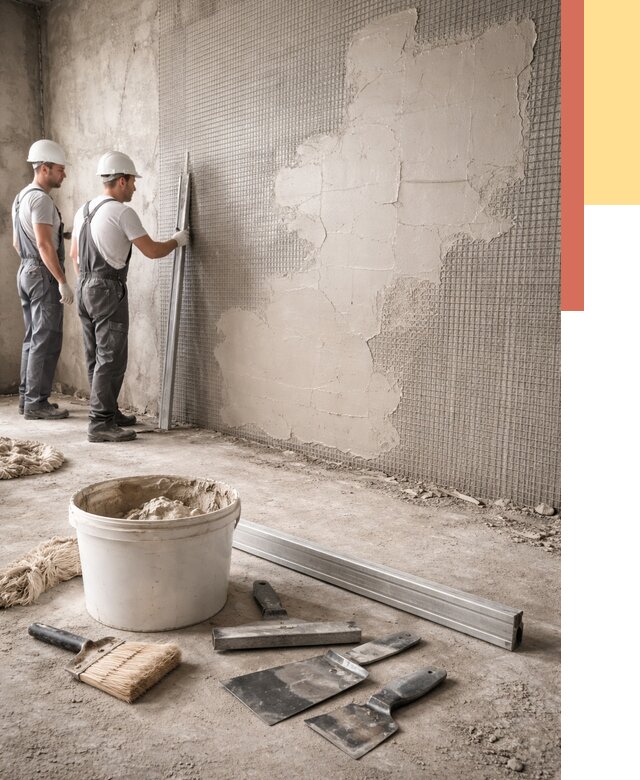 Штукатурка стен по сетке в Тайшете от 5712 руб./м2 — быстро и недорого | ОТДЕЛОЧНИК-Тшт