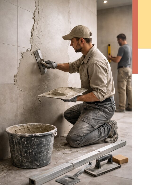 Штукатурка стен в ванной в Тайшете от 4673 руб./м² — выравнивание под ключ | ОТДЕЛОЧНИК-Тшт