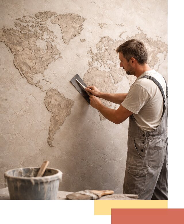 Декоративная штукатурка «Карта мира» под ключ в Тайшете