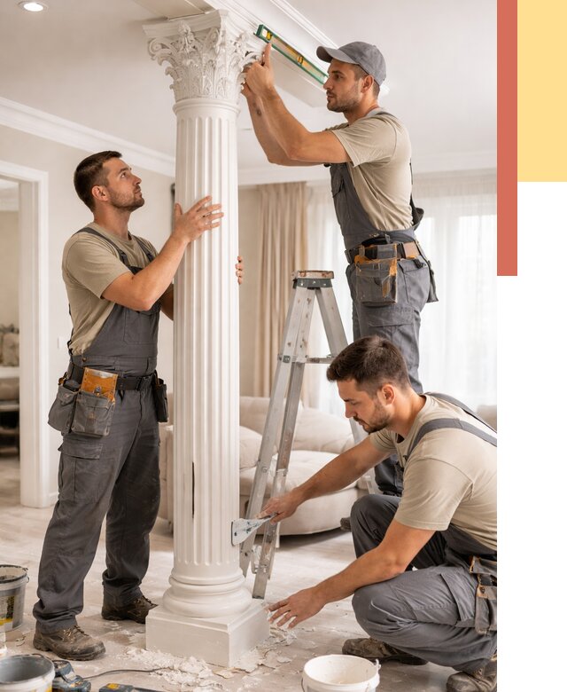 Установка декоративных колонн в Тайшете от 12462 руб. под ключ | ОТДЕЛОЧНИК-Тшт