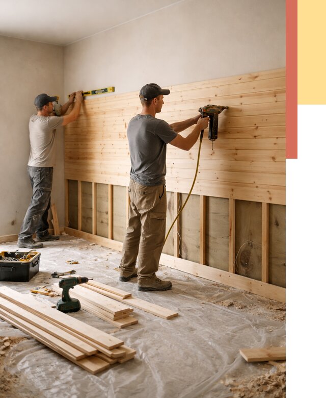 Монтаж деревянной вагонки на стены в Тайшете от 7789 руб. | Услуги монтажа вагонки | ОТДЕЛОЧНИК-Тшт