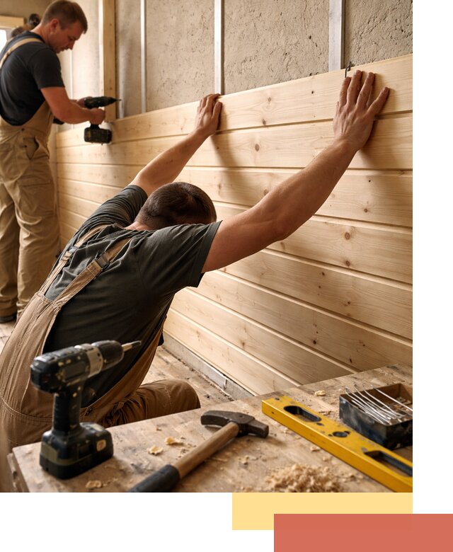 Монтаж деревянной вагонки на стены в Тайшете быстро и качественно