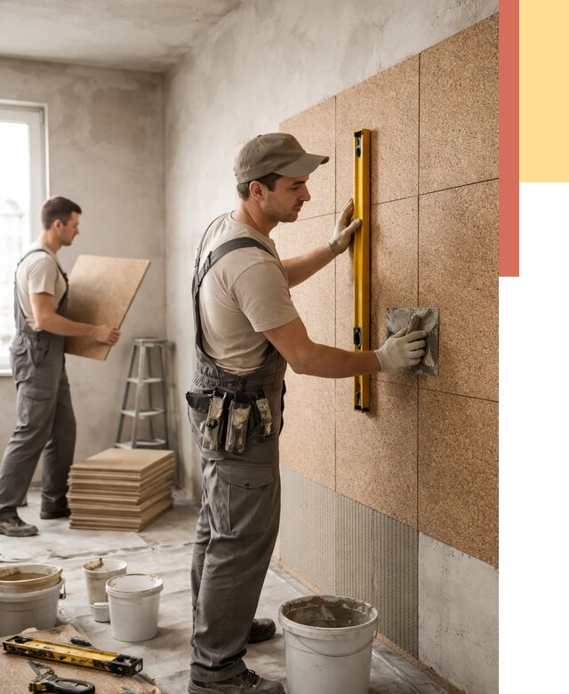 Монтаж пробковых панелей на стены в Тайшете от 3635 руб. — ОТДЕЛОЧНИК-Тшт