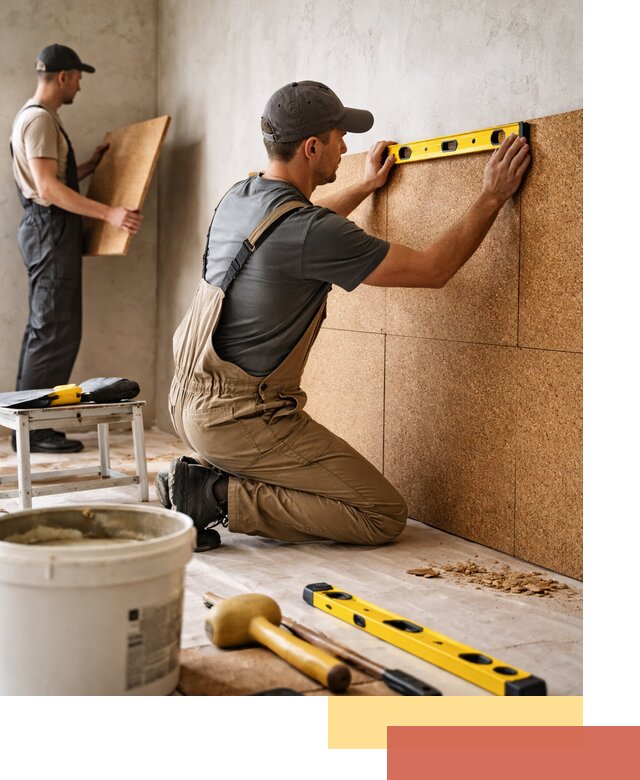 Монтаж пробковых панелей на стены в Тайшете быстро и качественно