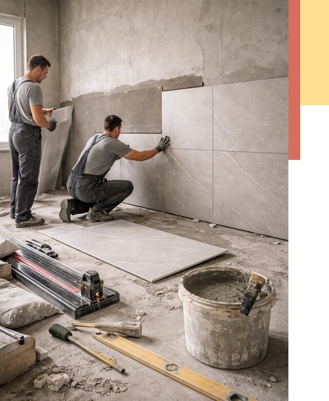 Облицовка стен керамогранитом в Тайшете от 4362 руб./м² — услуги под ключ | ОТДЕЛОЧНИК-Тшт