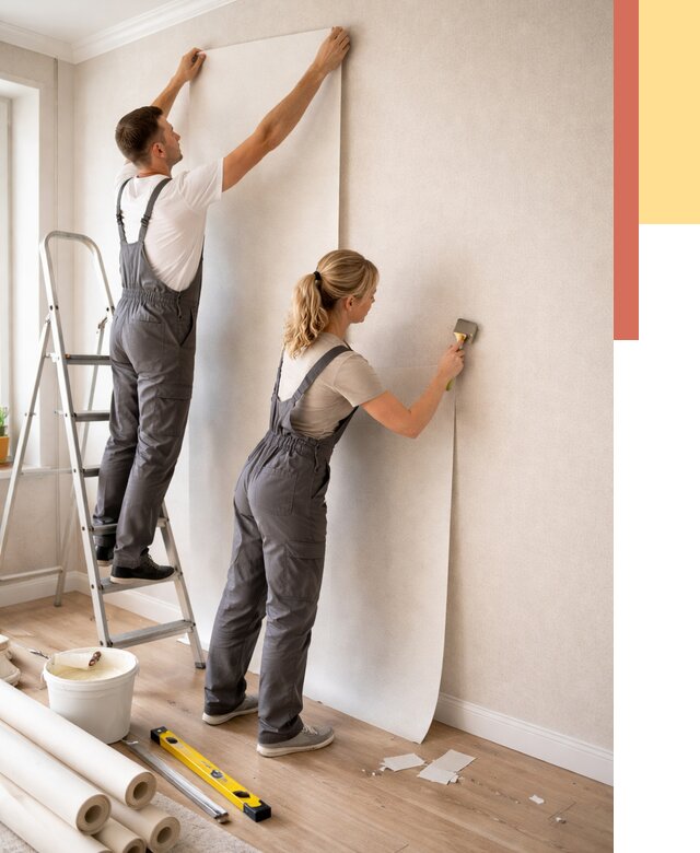 Поклейка флизелиновых обоев в Тайшете от 6231 руб. | Быстро и недорого — ОТДЕЛОЧНИК-Тшт