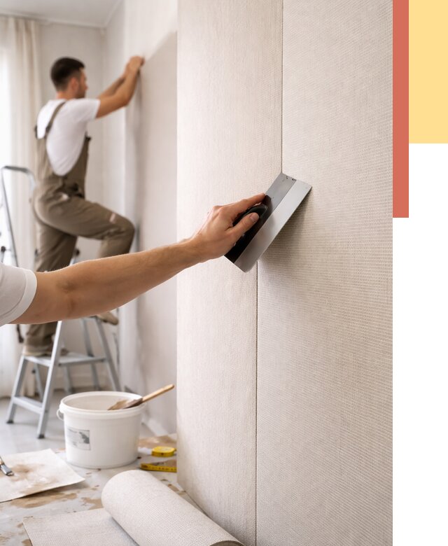 Поклейка текстильных обоев в Тайшете от 4673 руб. под ключ | ОТДЕЛОЧНИК-Тшт