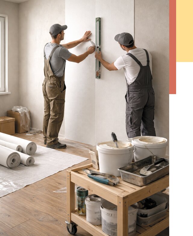 Поклейка стеклообоев в Тайшете от 6750 руб. за м2 — быстро и недорого | ОТДЕЛОЧНИК-Тшт