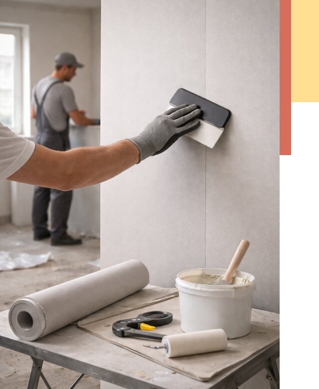 Поклейка обоев под покраску в Тайшете от 3635 руб. за м2 | ОТДЕЛОЧНИК-Тшт