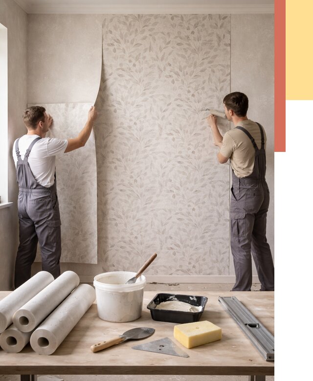 Поклейка обоев с подбором рисунка в Тайшете от 3635 руб. | ОТДЕЛОЧНИК-Тшт - быстро и недорого