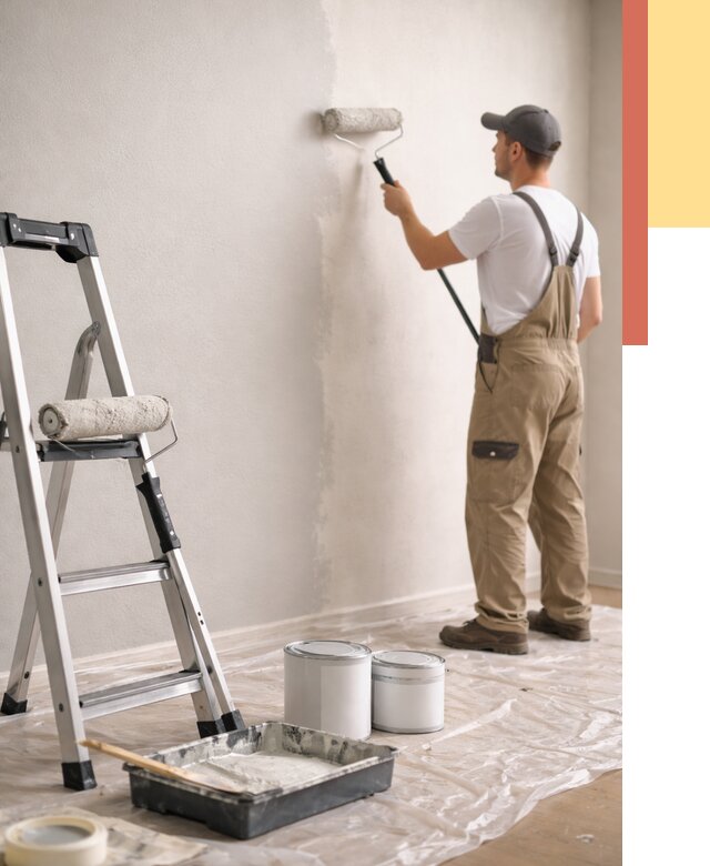 Покраска стен латексной краской в Тайшете от 4673 руб. за м2 | ОТДЕЛОЧНИК-Тшт