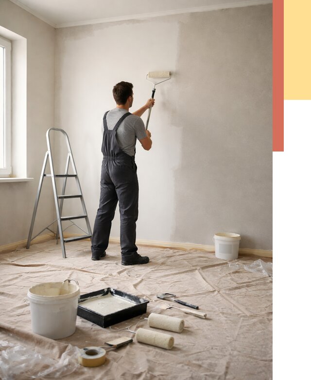 Покраска стен моющейся краской в Тайшете от 363 руб./м² — быстро и недорого | ОТДЕЛОЧНИК-Тшт