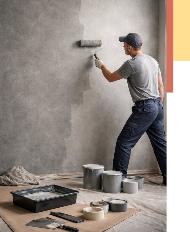 Покраска стен под бетон в Тайшете от 675 руб. за м2 — быстро и недорого | ОТДЕЛОЧНИК-Тшт