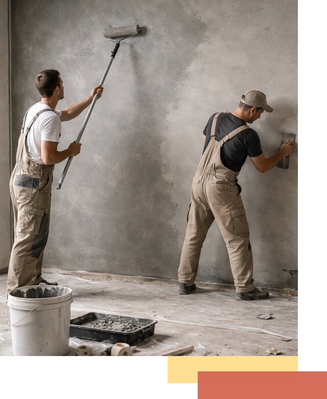 Покраска стен под бетон в Тайшете профессионально и недорого