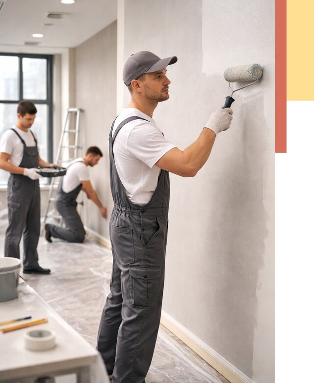 Покраска стен в офисе в Тайшете от 8827 руб. — быстро и недорого | ОТДЕЛОЧНИК-Тшт