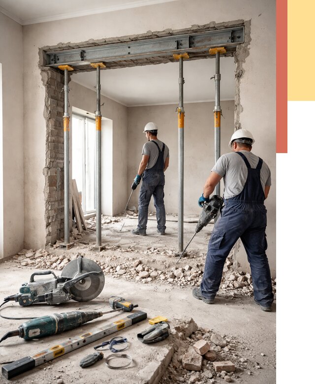 Прорезка проема в стене в Тайшете от 4673 руб. — быстро и недорого | ОТДЕЛОЧНИК-Тшт