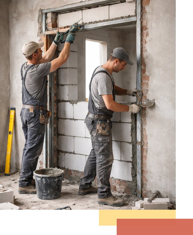 Закладка дверного проема под ключ в Тайшете: демонтаж, монтаж, отделка