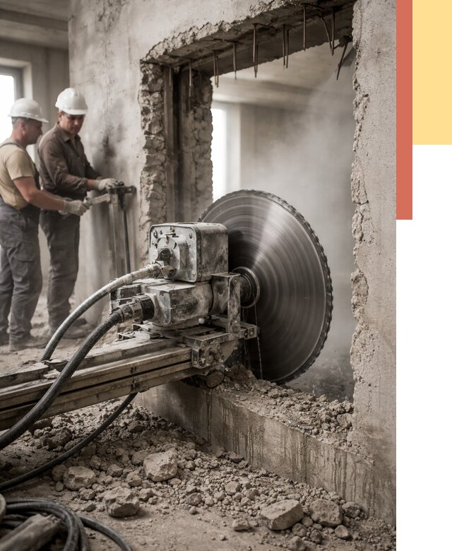 Алмазная резка проемов в Тайшете от 4673 руб. быстро и недорого | ОТДЕЛОЧНИК-Тшт