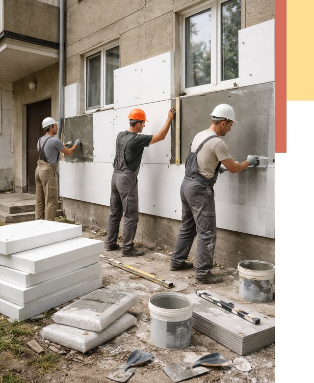 Утепление стен пенопластом в Тайшете от 1817 руб. — недорого и под ключ | ОТДЕЛОЧНИК-Тшт