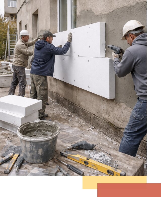 Утепление наружных стен пенопластом в Тайшете