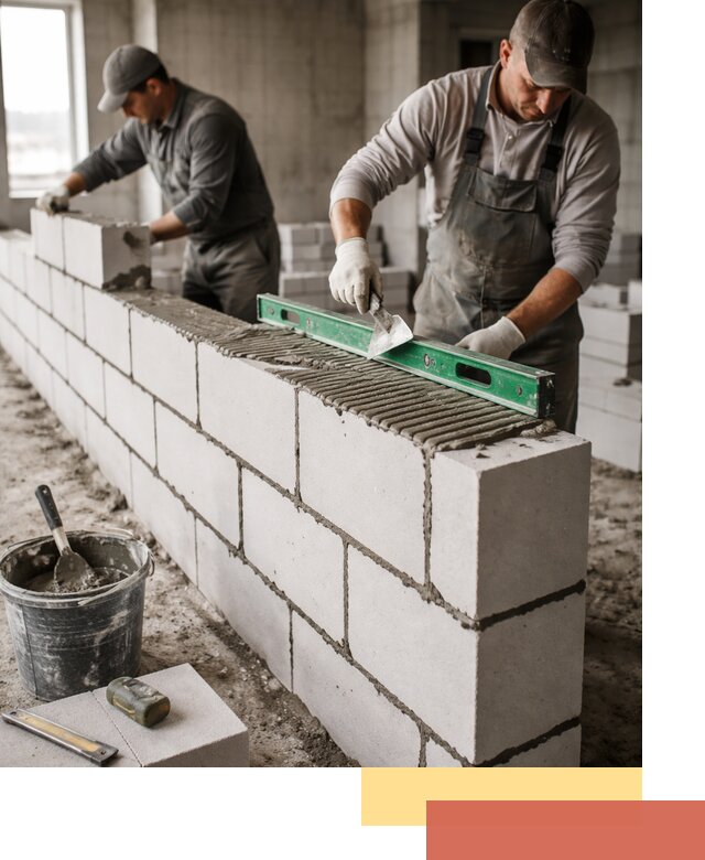 Кладка перегородок из газобетона в Тайшете быстро и качественно