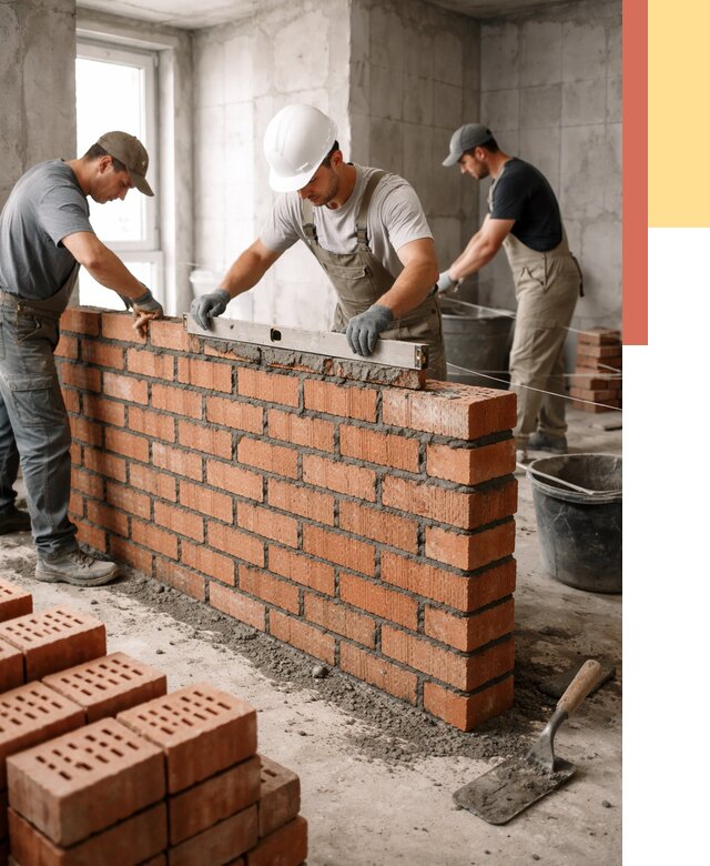 Кладка перегородок из кирпича в Тайшете от 3635 руб. за м² | ОТДЕЛОЧНИК-Тшт