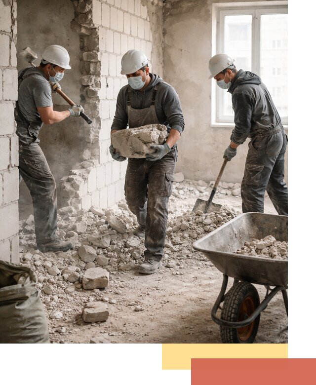 Демонтаж блочных перегородок в Тайшете быстро и аккуратно