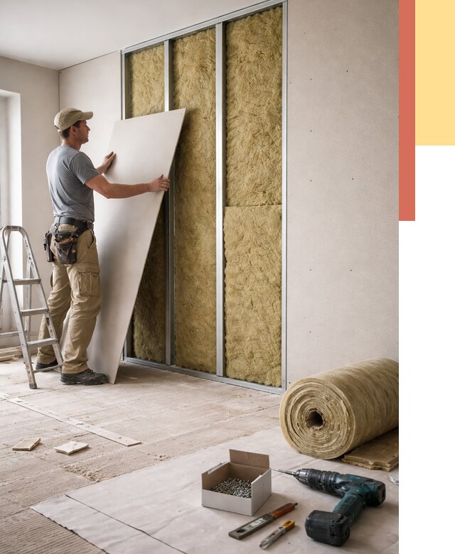 Перегородка из гипсокартона с шумоизоляцией в Тайшете от 3240 руб. | ОТДЕЛОЧНИК-Тшт