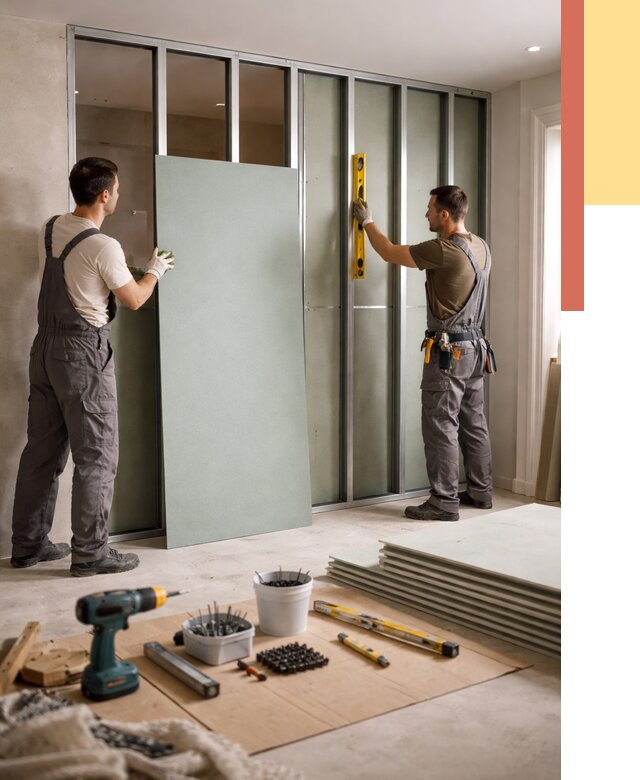 Перегородка из влагостойкого гипсокартона в Тайшете от 4985 руб. — монтаж под ключ | ОТДЕЛОЧНИК-Тшт