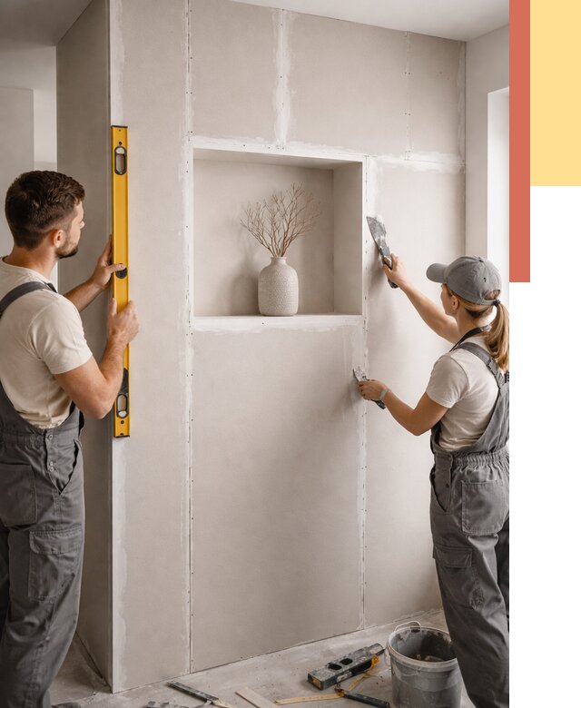 Перегородка из гипсокартона с нишей в Тайшете от 3375 руб. под ключ | ОТДЕЛОЧНИК-Тшт