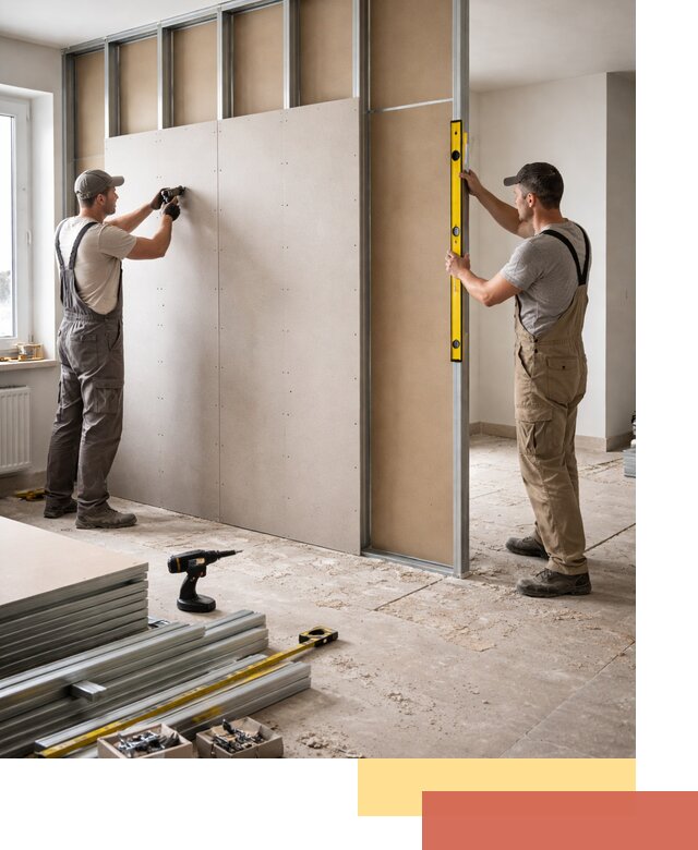 Зонирующая перегородка из гипсокартона под ключ в Тайшете