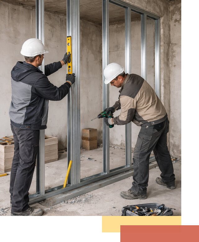 Монтаж каркаса перегородки из профиля в Тайшете