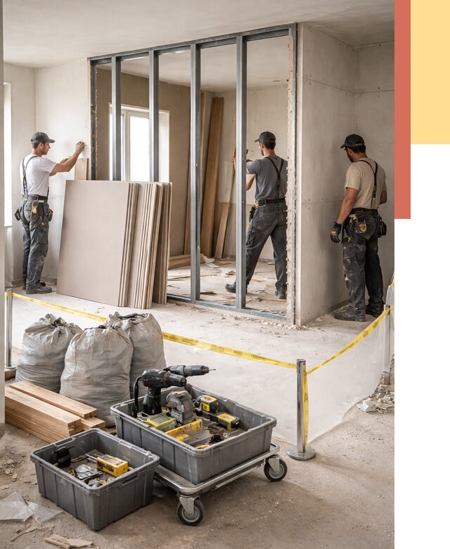 Перенос гипсокартонной перегородки в Тайшете под ключ от 4673 руб. | Демонтаж и монтаж – ОТДЕЛОЧНИК-Тшт