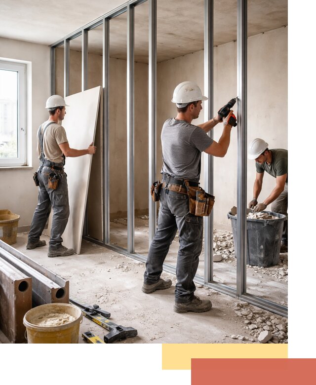 Перенос гипсокартонной перегородки в Тайшете профессионально и быстро