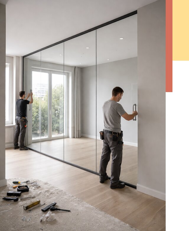 Изготовление стеклянных перегородок в Тайшете от 12825 руб. под ключ | ОТДЕЛОЧНИК-Тшт