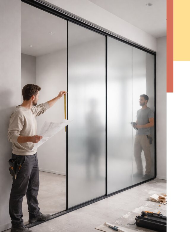 Матовые стеклянные перегородки в Тайшете от 8827 руб. — монтаж и установка | ОТДЕЛОЧНИК-Тшт