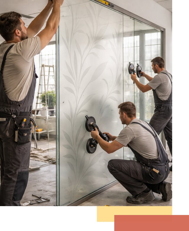 Стеклянные перегородки с рисунком на заказ в Тайшете